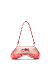 Women's Play-Shoulder bag in printed glossy PU Pink