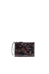 Women's Pouch in printed glossy PU Black