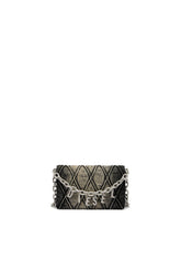Women's Wallet purse in argyle quilted denim Black