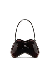 Women's Double-D-Rigid shoulder bag in dégradé glossy PU Black