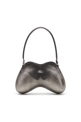 Women's Double-D-Rigid shoulder bag in brushed PU Black