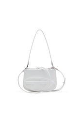 Women's 1DR Twin-Double-pouch shoulder bag in printed leather White