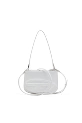 Women's 1DR Twin-Double-pouch shoulder bag in printed leather White