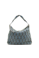 Women's Charm-D-Large hobo in argyle quilted denim Blue