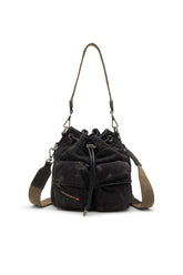 Women's Multi-Pkts-Multipocket bucket bag in washed denim Black
