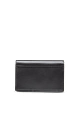 Women's Leather card holder with enamelled Oval D Black