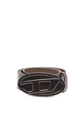 Women's 4cm leather belt with glossy Oval D buckle Brown