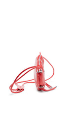 Women's Scrunch-D-Heart shoulder bag in scrunched leather Red