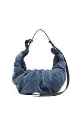 Women's Grab-D-Large scrunched hobo bag in treated denim Blue