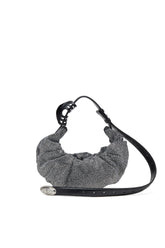 Women's Grab-D S-Small scrunched hobo bag in crystal denim Black