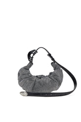 Women's Grab-D S-Small scrunched hobo bag in crystal denim Black
