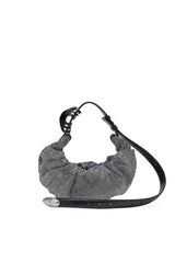 Women's Grab-D S-Small scrunched hobo bag in crystal denim Black