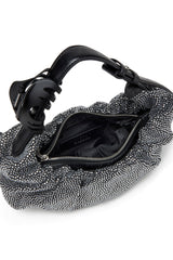 Women's Grab-D S-Small scrunched hobo bag in crystal denim Black
