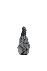 Women's Grab-D S-Small scrunched hobo bag in crystal denim Black