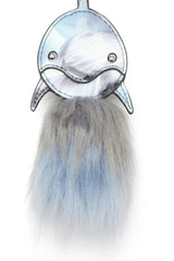Women's Dolphin bag charm with fluffy tail Blue