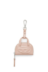 Women's Bag charm in glossy crinkled naplak White