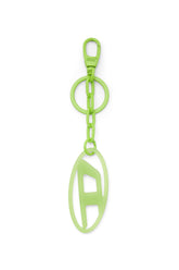 Women's Oval D charm/key ring in metal and resin Green