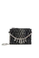 Women's Card holder with chain and zip coin pocket Grey