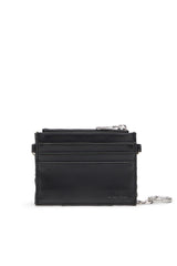 Women's Card holder with chain and zip coin pocket Grey
