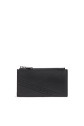 Men's Leather card holder with zip closure Black