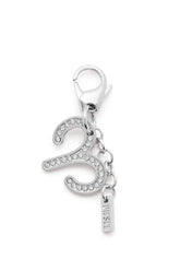Women's Metal Aries charm with rhinestones Silver