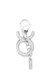Women's Metal Taurus charm with rhinestones Silver
