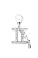 Women's Metal Gemini charm with rhinestones Silver