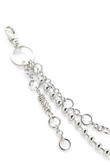 Women's Layered chain charm with heart and Diesel pendant Silver