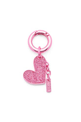 Women's Metal heart charm with rhinestones Silver