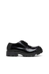 Men's D-Hammer-Leather lace-up shoes with oval D toe cap Black