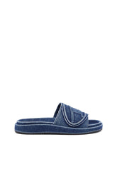 Women's Sa-Slide D-Denim slides with embossed strap Blue