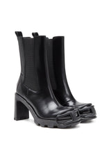 Women's D-Hammer-High-heel boots with Oval D plaque Black