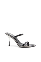 Women's D-Havanna-Strappy patent mules with crystals Black