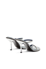 Women's D-Havanna-Heeled mules in crystal denim Blue