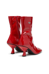 Women's D-Amber-Ankle boots in patent stretch PU Red