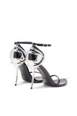 Women's D-Ten&Half-Stiletto sandals in patent leather and satin Black