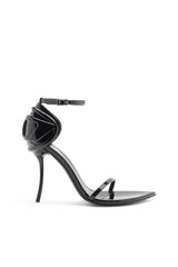 Women's D-Ten&Half-Stiletto sandals in patent leather and satin Black
