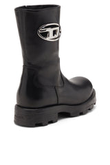 Women's D-Hammer-Biker boots in shiny leather Black