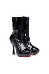 Women's D-Lake-Platform ankle boots in patent stretch PU Black