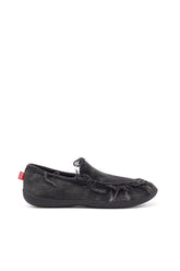 Men's D-Shock-Distressed denim loafers Black