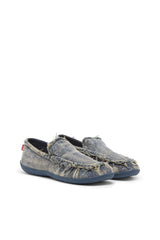 Men's D-Shock-Distressed denim loafers Blue
