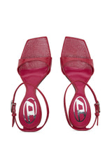 Women's D-Amber-Wedge sandals in lizard-effect leather Pink