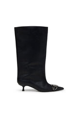 Women's D-Venus-Knee-high boots in oiled leather Black