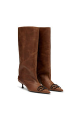 Women's D-Venus-Knee-high boots in oiled leather Black