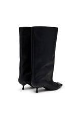 Women's D-Venus-Knee-high boots in oiled leather Black