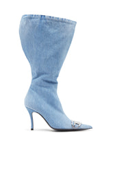 Women's D-Venus-Wide knee-high boots in denim Blue