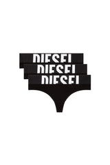 Women's Three-pack thongs with cut-off logo Black