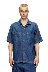 Men's Bowling shirt in denim Blue