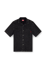 Men's Bowling shirt in Tencel denim Black