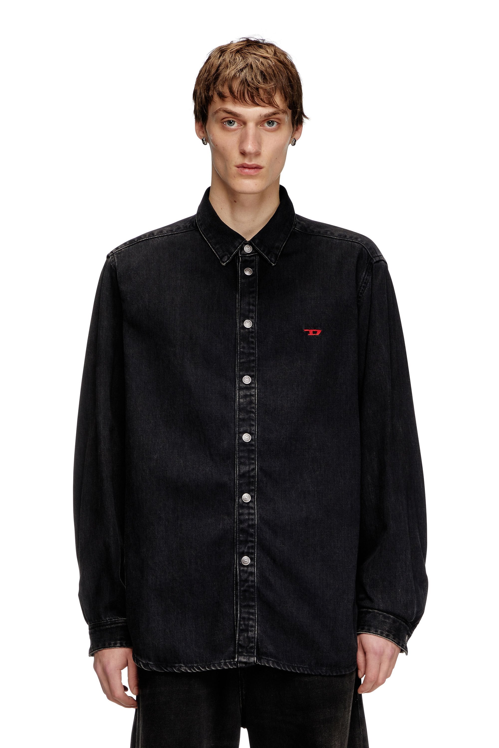 Men's Shirt in Tencel denim Black